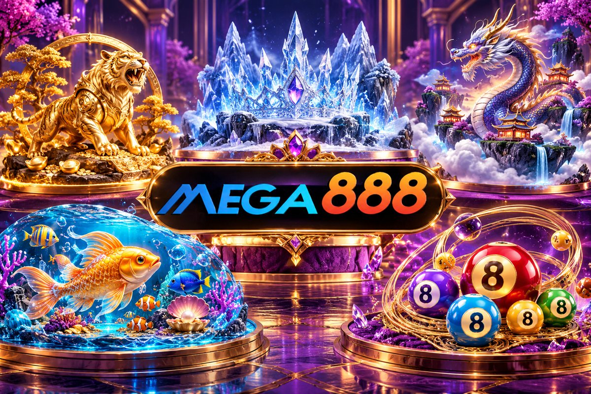 Mega888 branded game library artwork